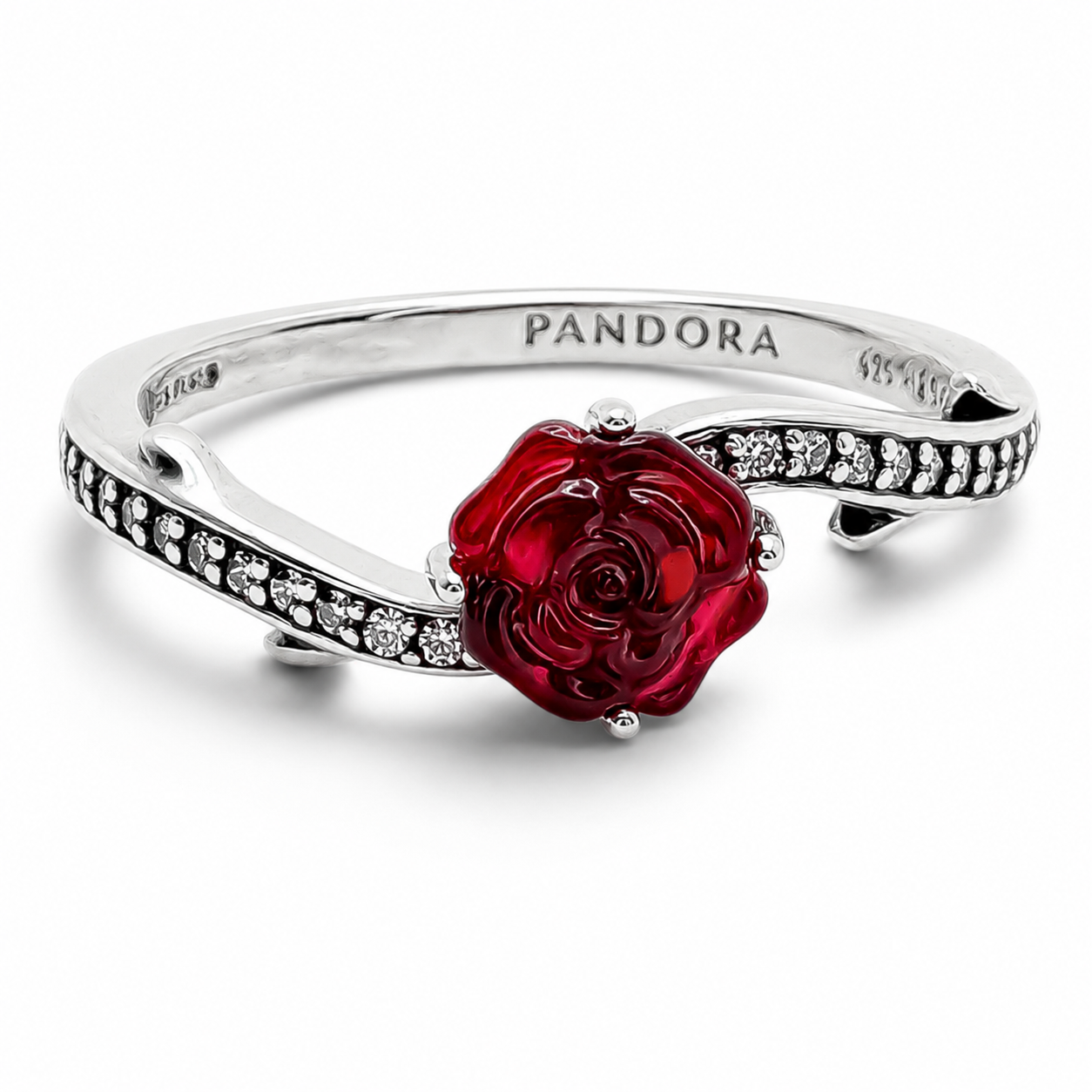 Anillo Plata Rosa Plata Ley 925