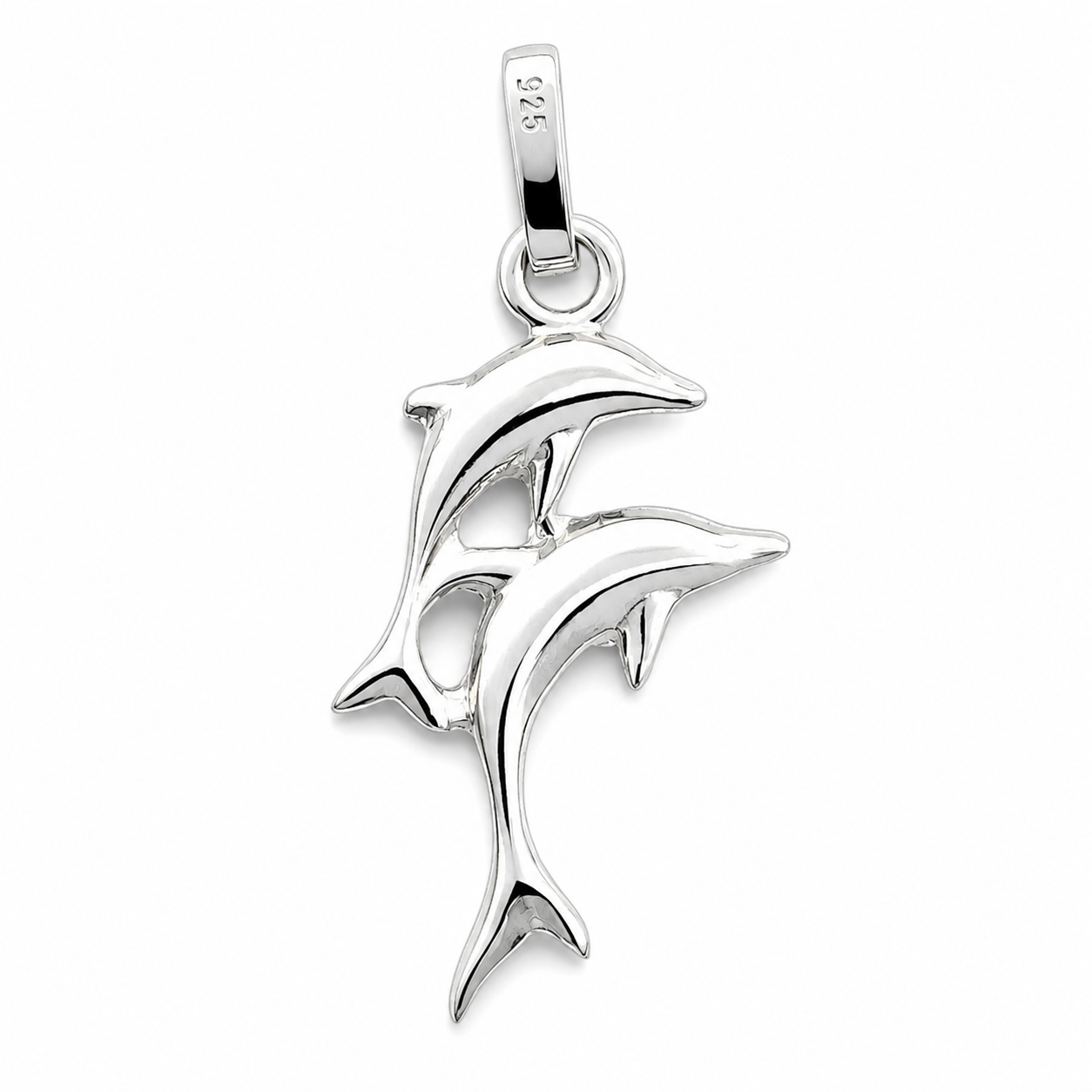 Dije Delfin Doble Blanco Plata Ley 925