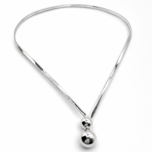 Gargantilla 2 Bolas Plata Ley 925