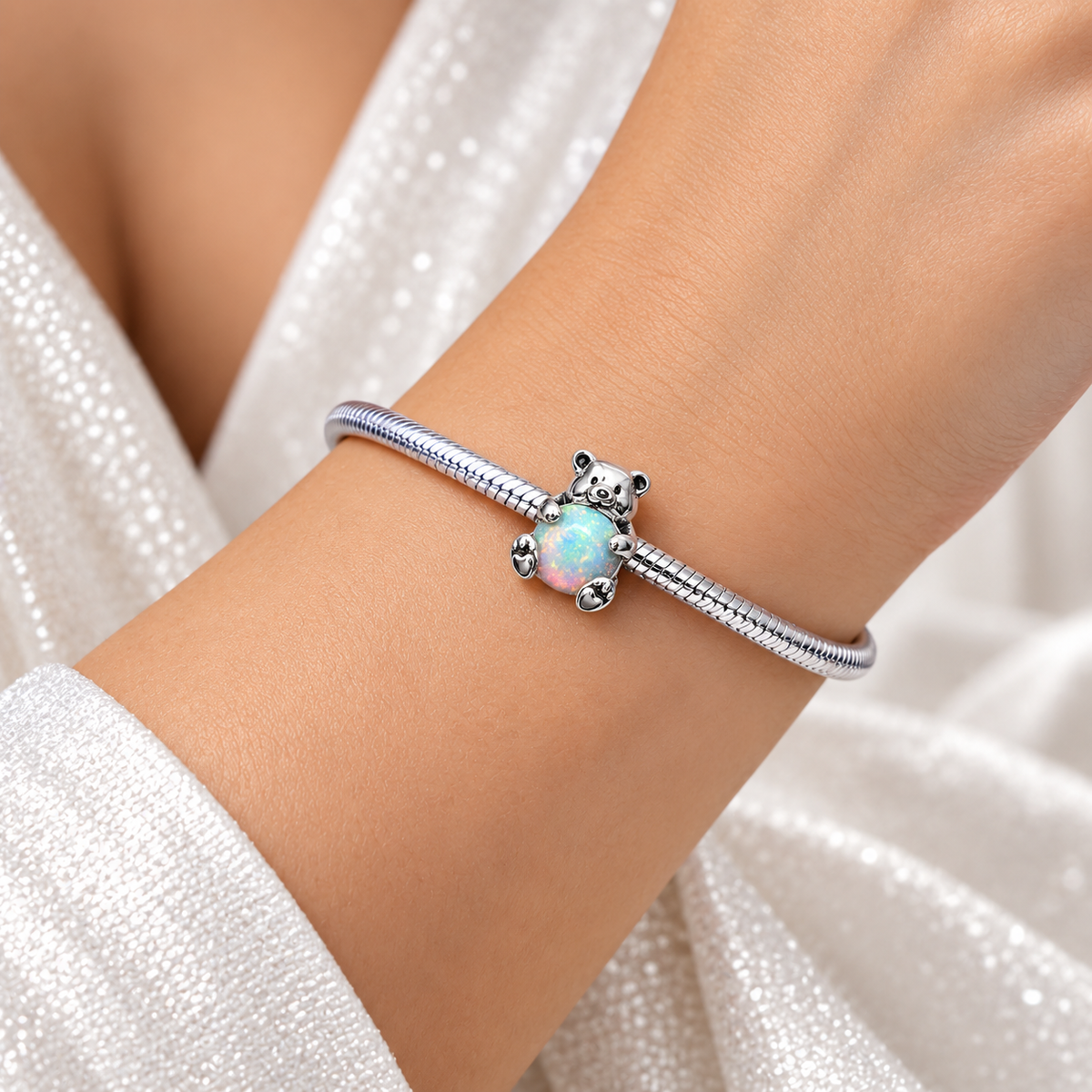 Charm Oso Opalo Plata Ley 925