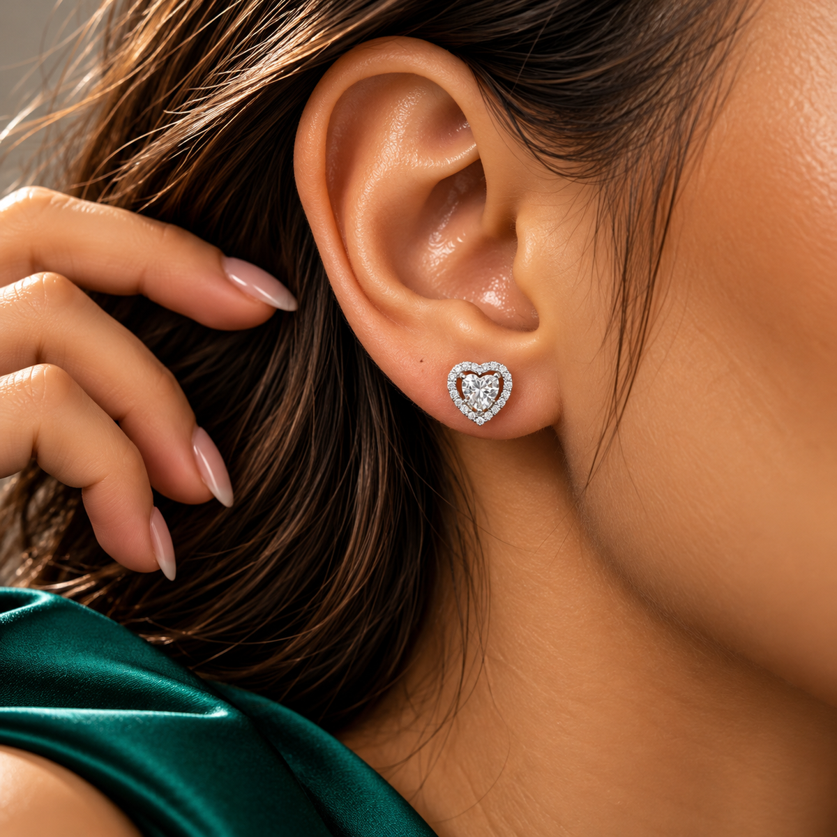 Arete Corazon Plata Ley 925
