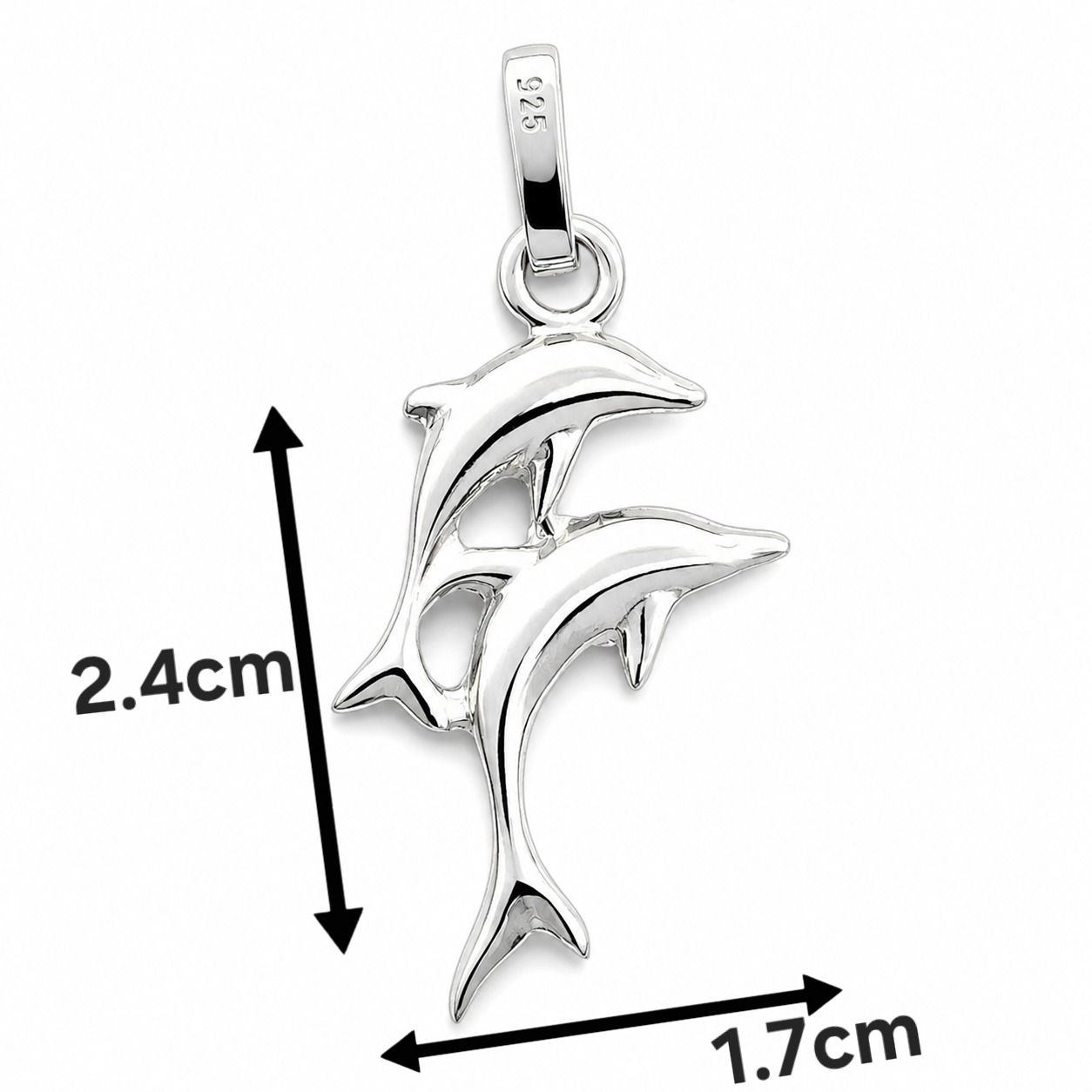 Dije Delfin Doble Blanco Plata Ley 925