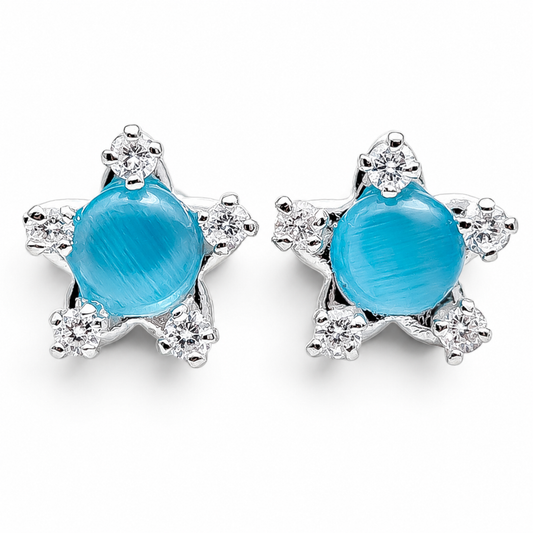 Broquel Azul/Blanco Plata Ley 925