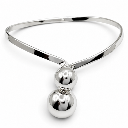 Brazalete 2 Bolas Plata Ley 925