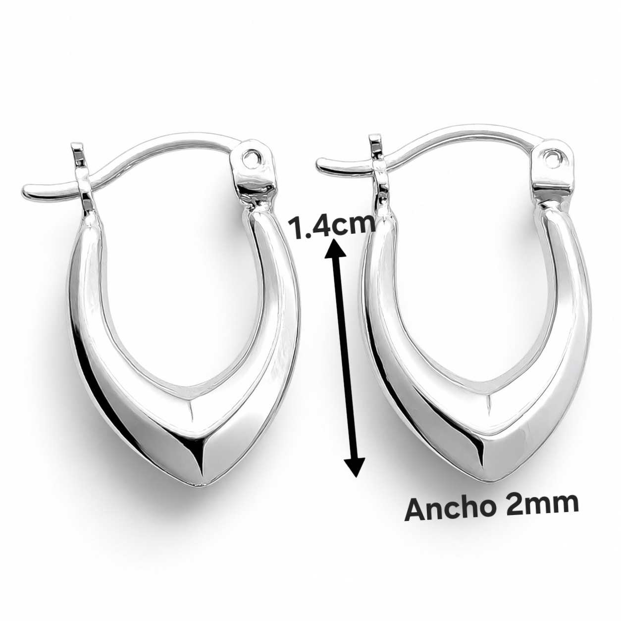 Arracada Lisa Canasta Plata Ley 925