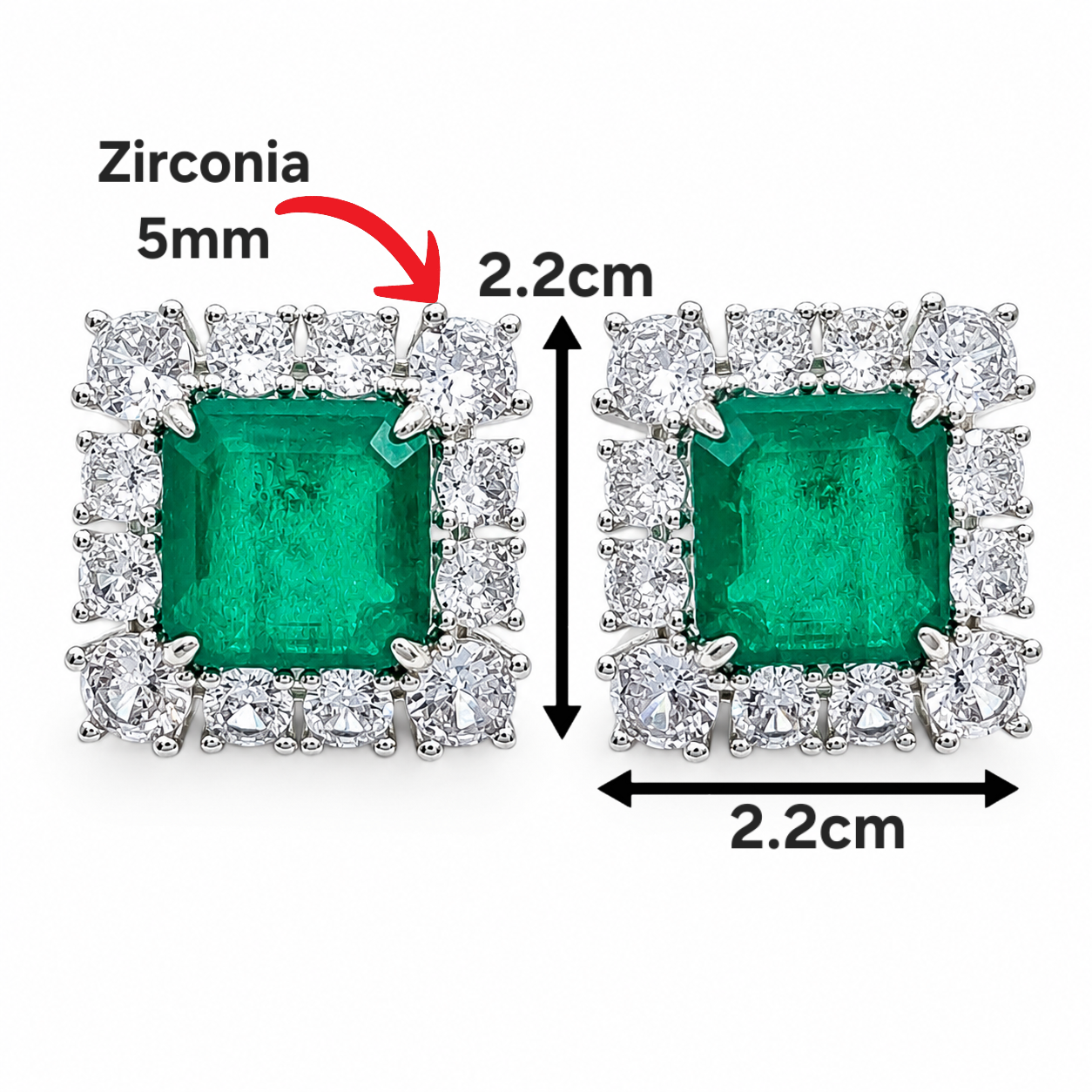 Arete Cuadro Grande Plata Ley 925