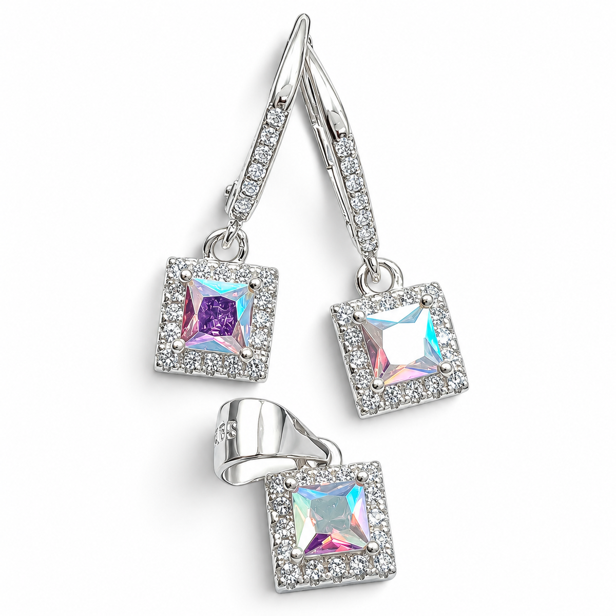 Set Cuadro Tornazol Plata Ley 925