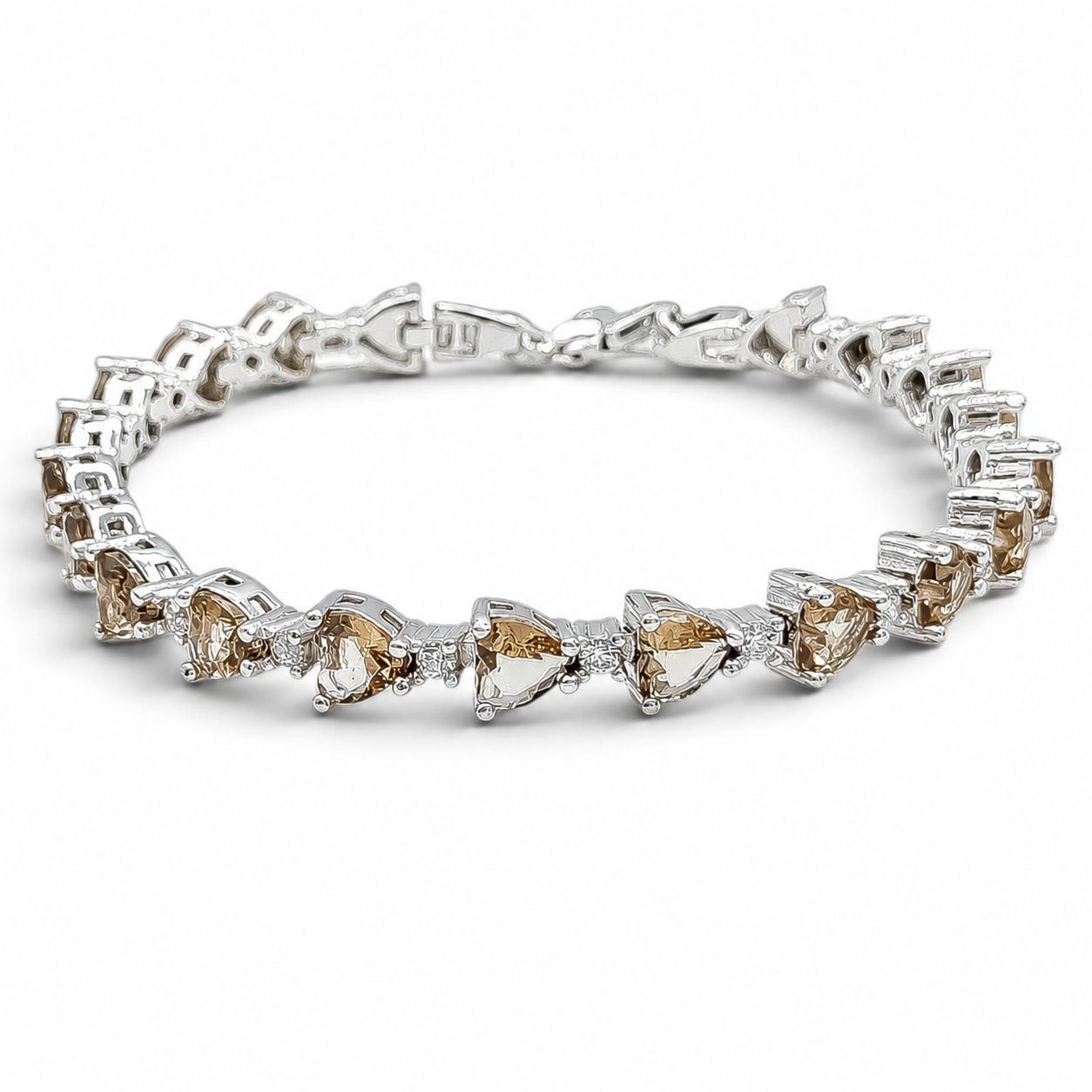 Pulsera Corazones Plata Ley 925