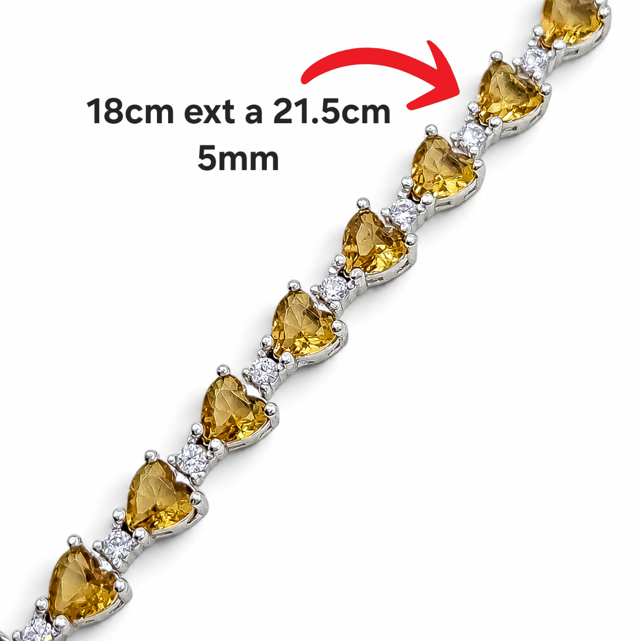 Pulsera Corazones Plata Ley 925