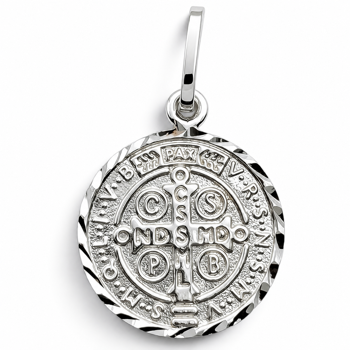 Dije San Benito Diamantado Plata Ley 925
