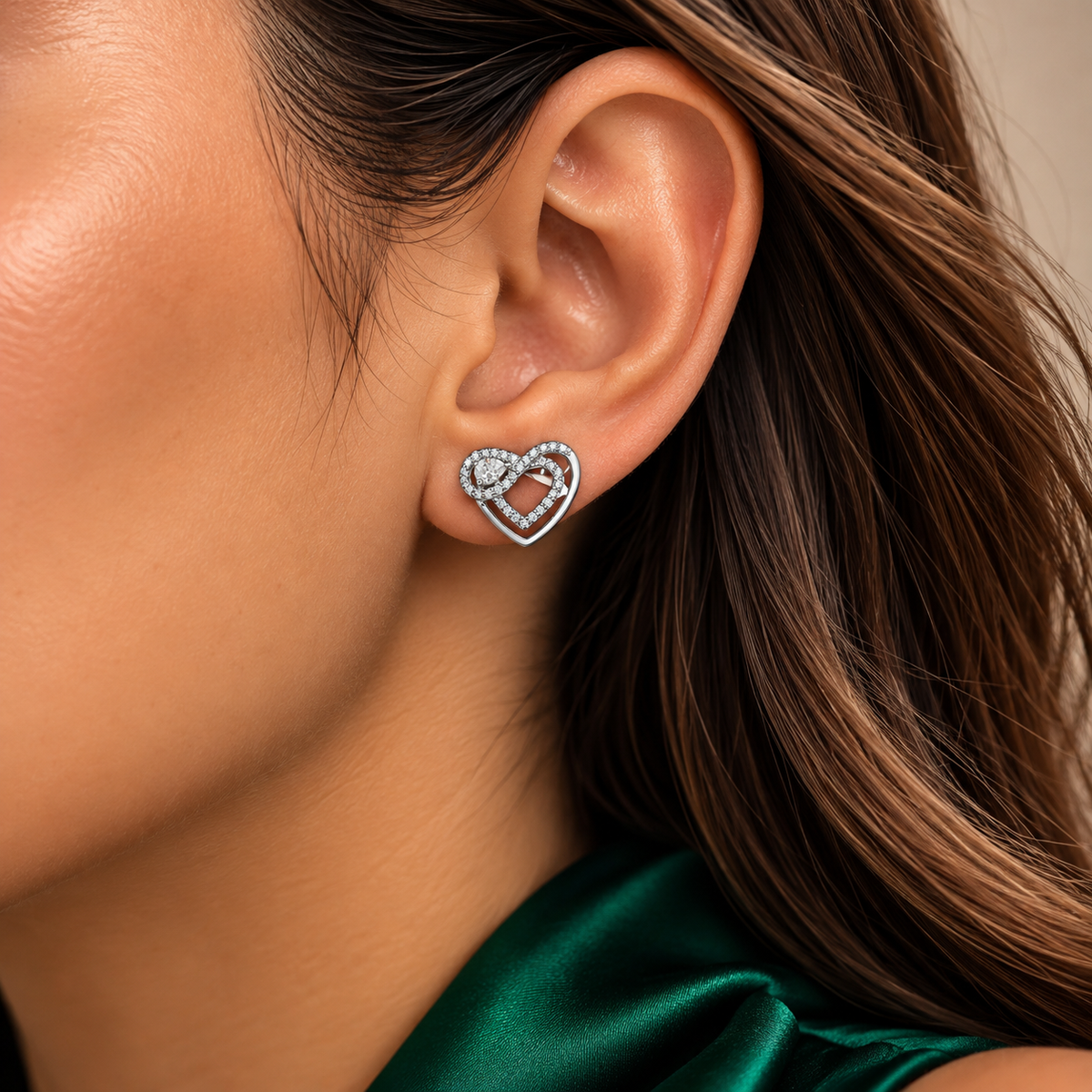 Arete Corazon Plata Ley 925