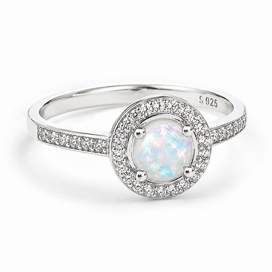 Anillo Opalo Blanco