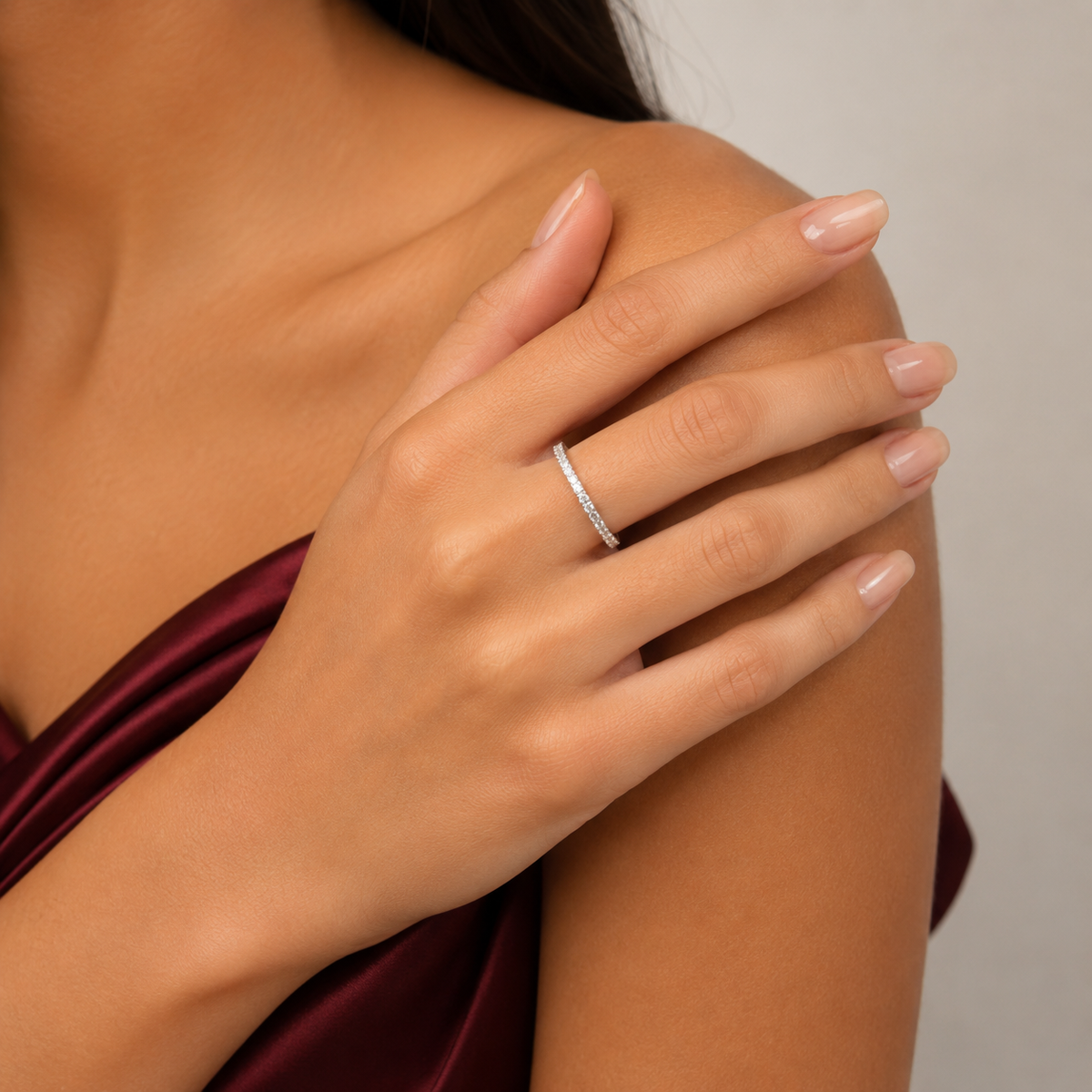 Anillo Blanco Plata Ley 925