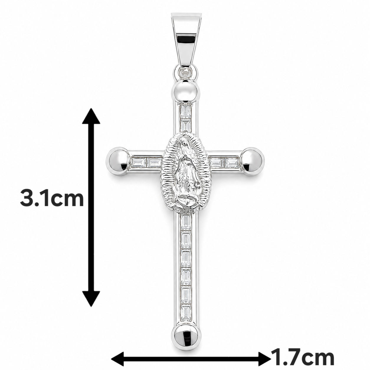 Dije Cruz Virgen Plata Ley 925
