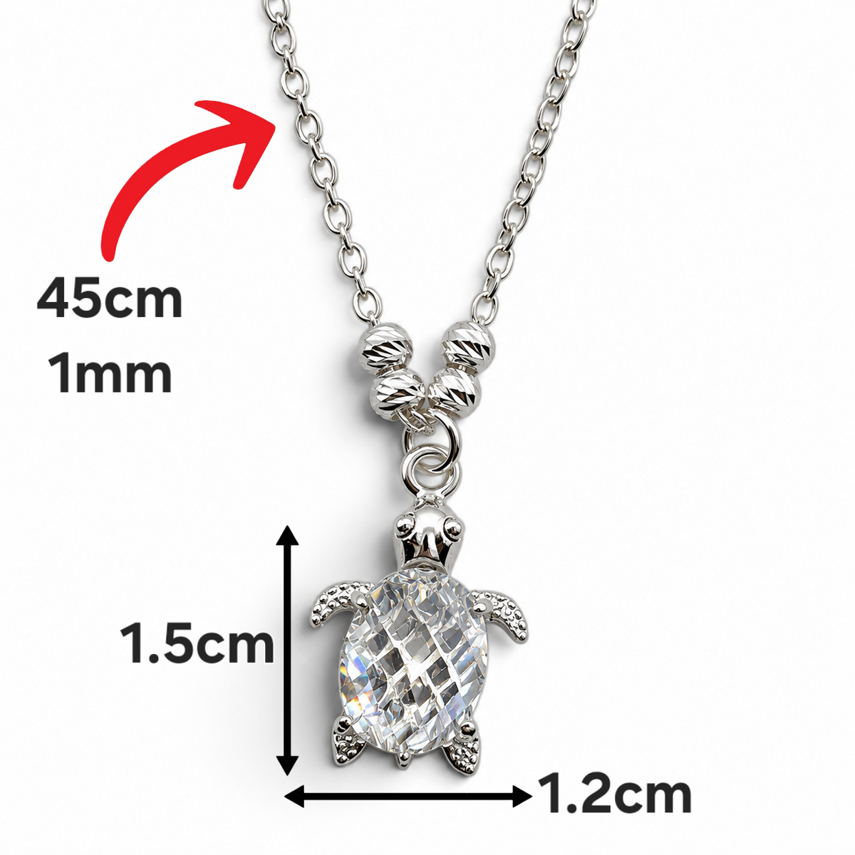 Collar Tortuga Blanca Plata Ley 925