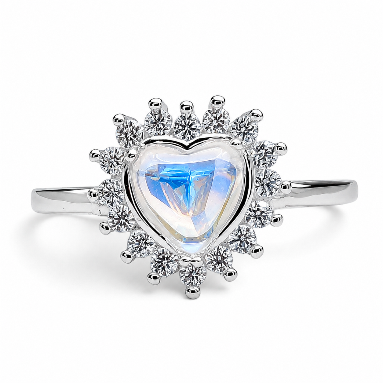Anillo Corazon Tornazol Plata Ley 925