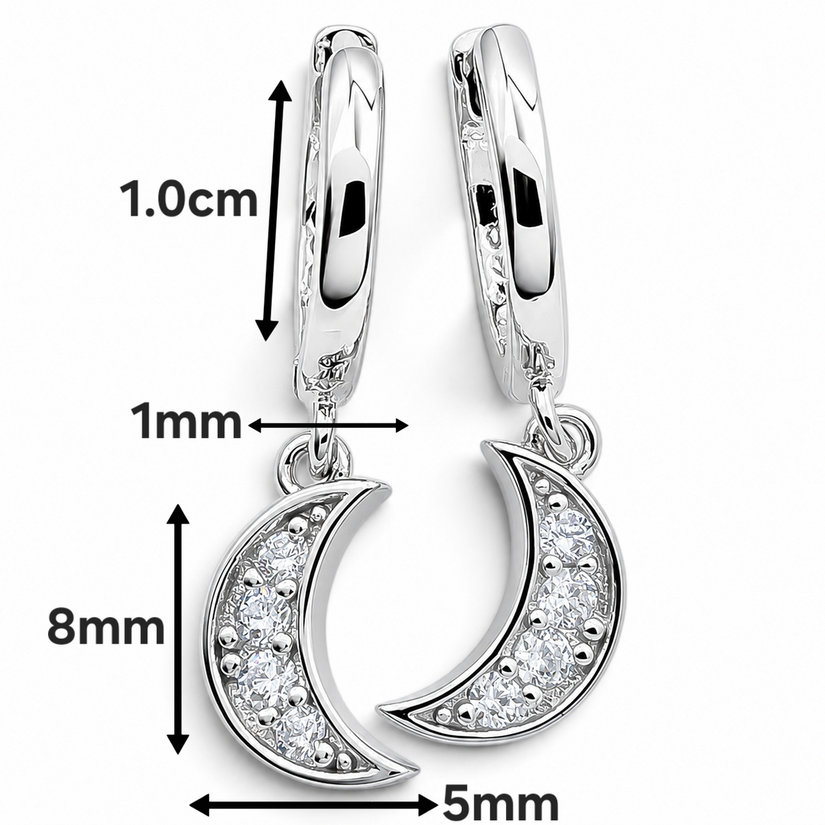 Hugguies Media Luna Plata Ley 925