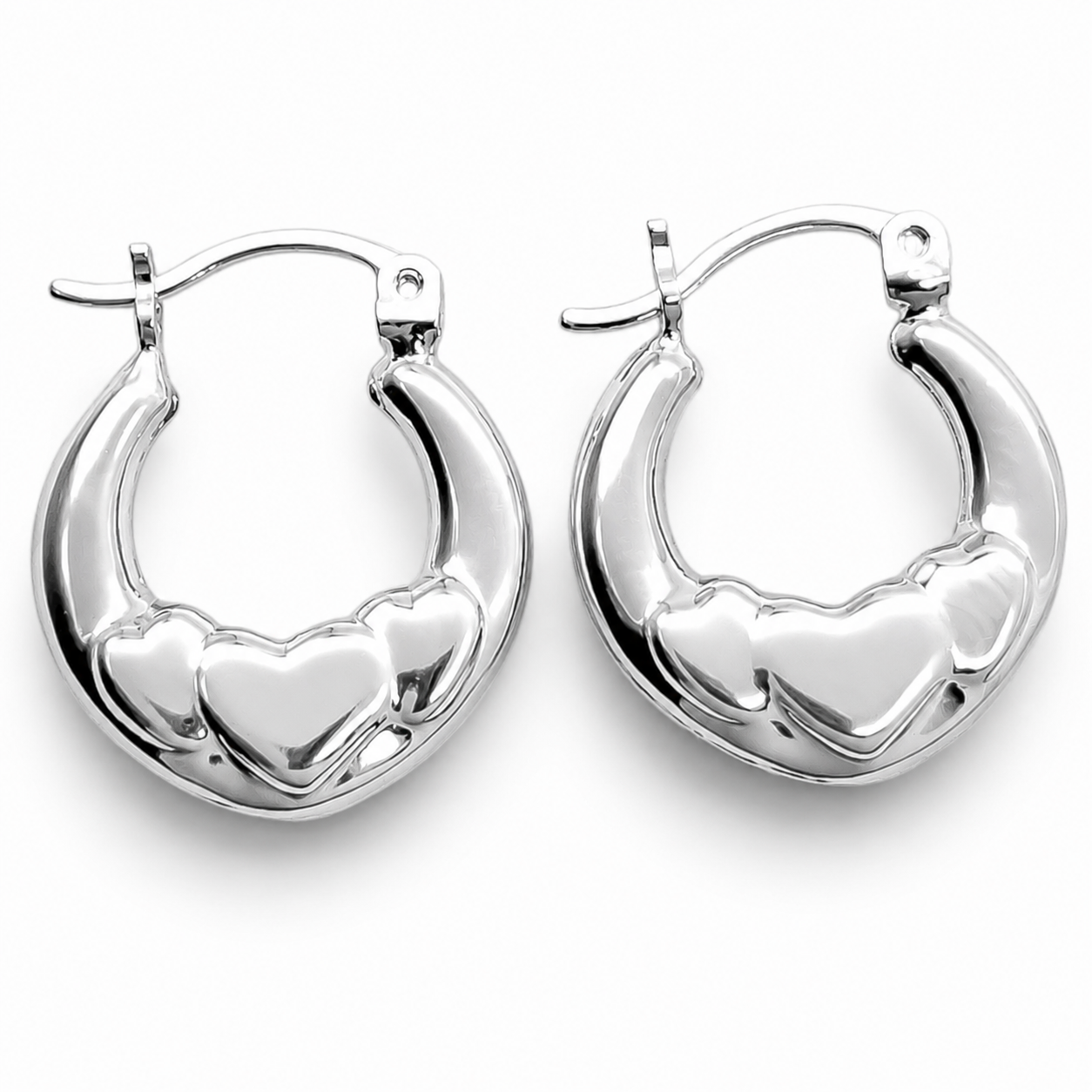 Arracada Canasta Corazon Plata Ley 925