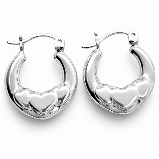 Arracada Canasta Corazon Plata Ley 925