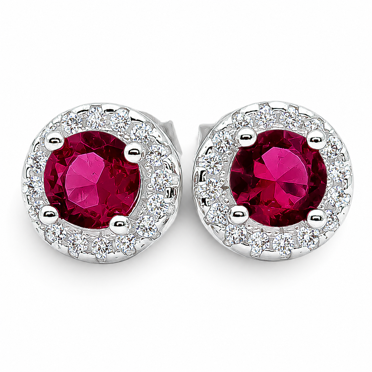 Arete Zirconia Fiusha Plata Ley 925