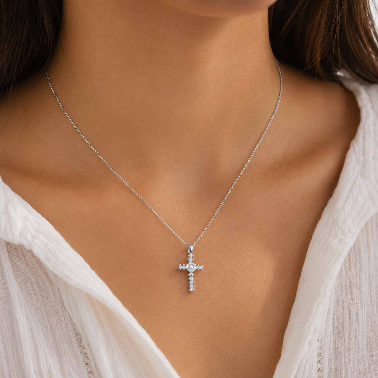 Dije Cruz Zirconia Plata Ley 925