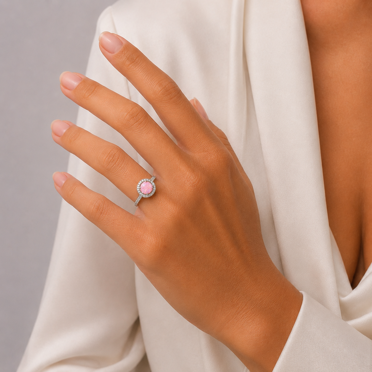 Anillo Opalo Rosa