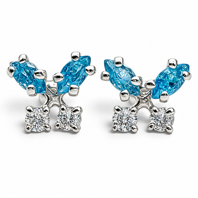 Broquel Mariposa Azul Plata Ley 925