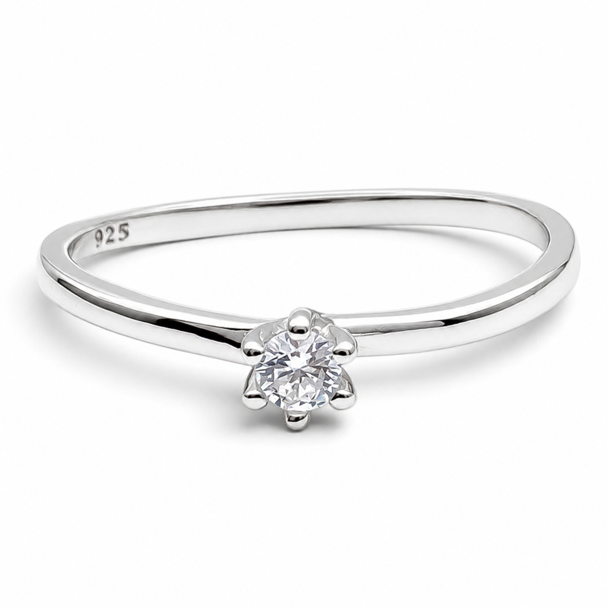 Anillo Zirconia Chica Plata Ley 925
