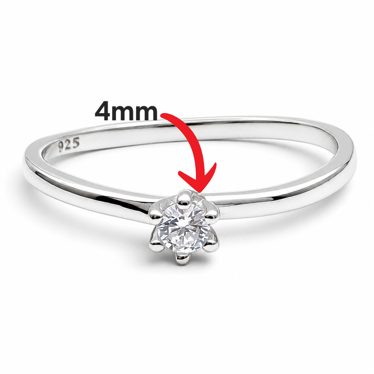 Anillo Zirconia Chica Plata Ley 925
