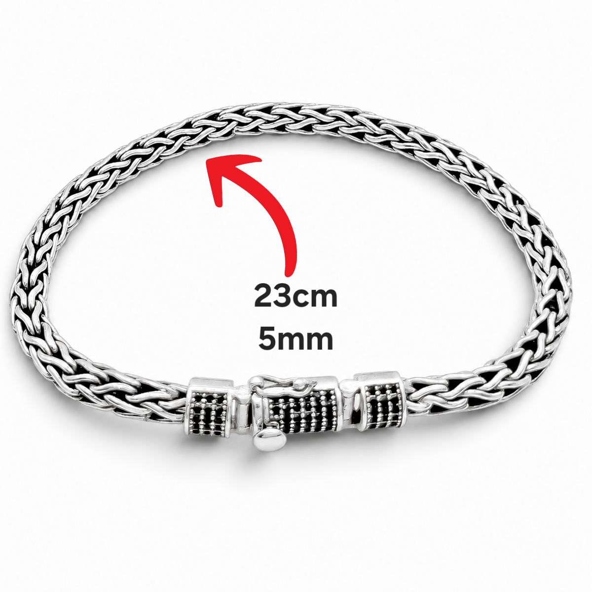 Pulso Tejido Zirconia 5mm Plata Ley 925