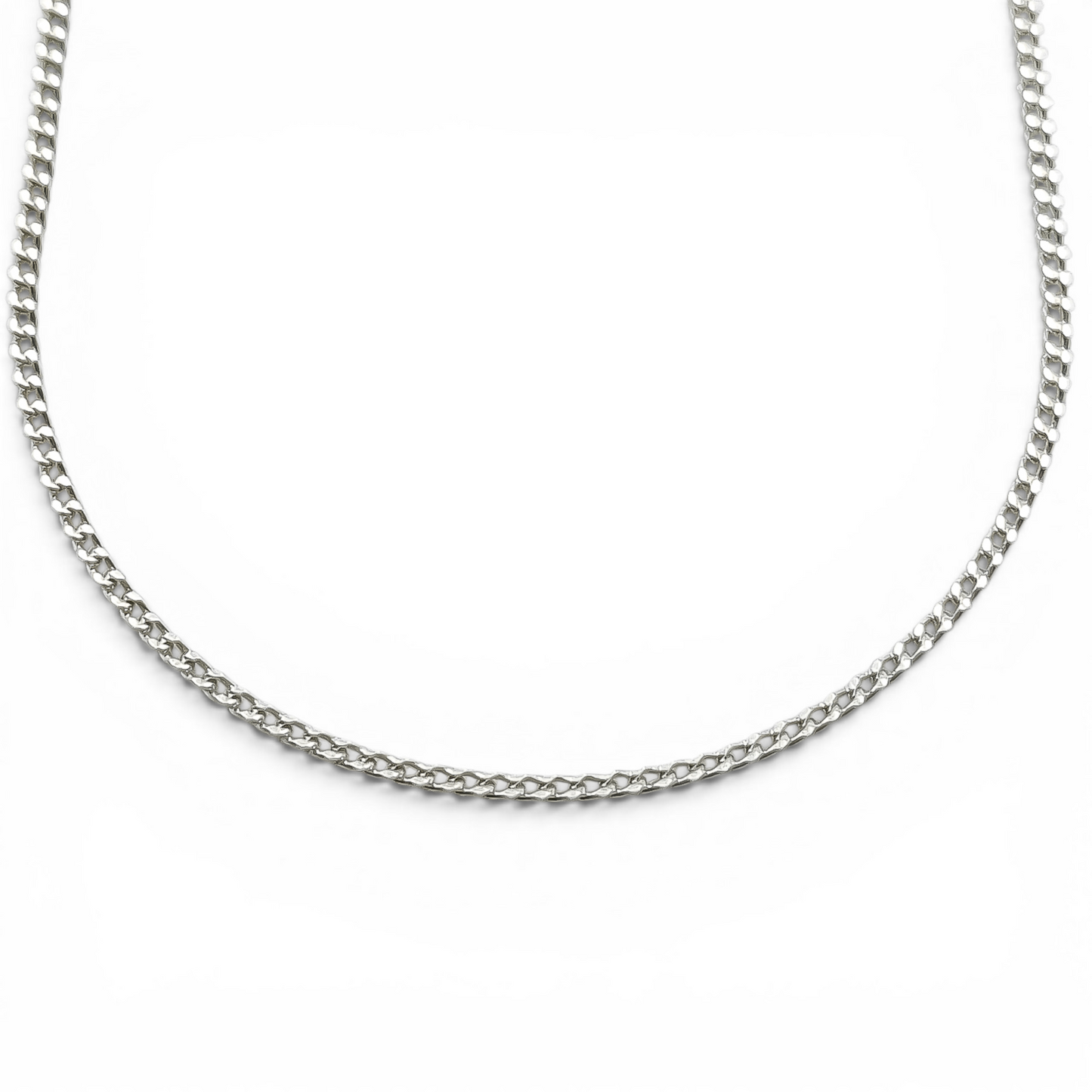 Cadena Cubana Lisa 1mm Plata Ley 925