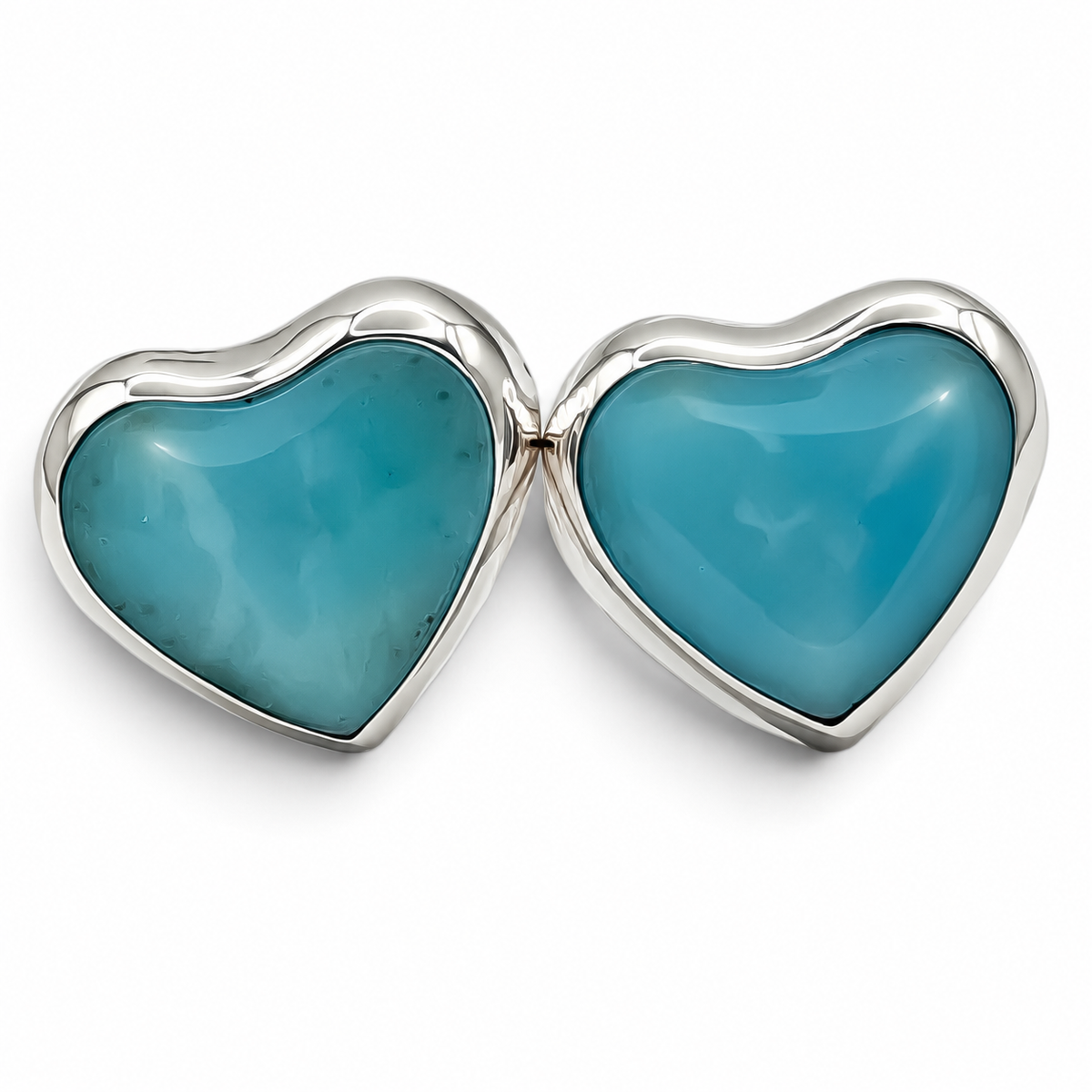 Arete Corazon Azulito Plata Ley 925