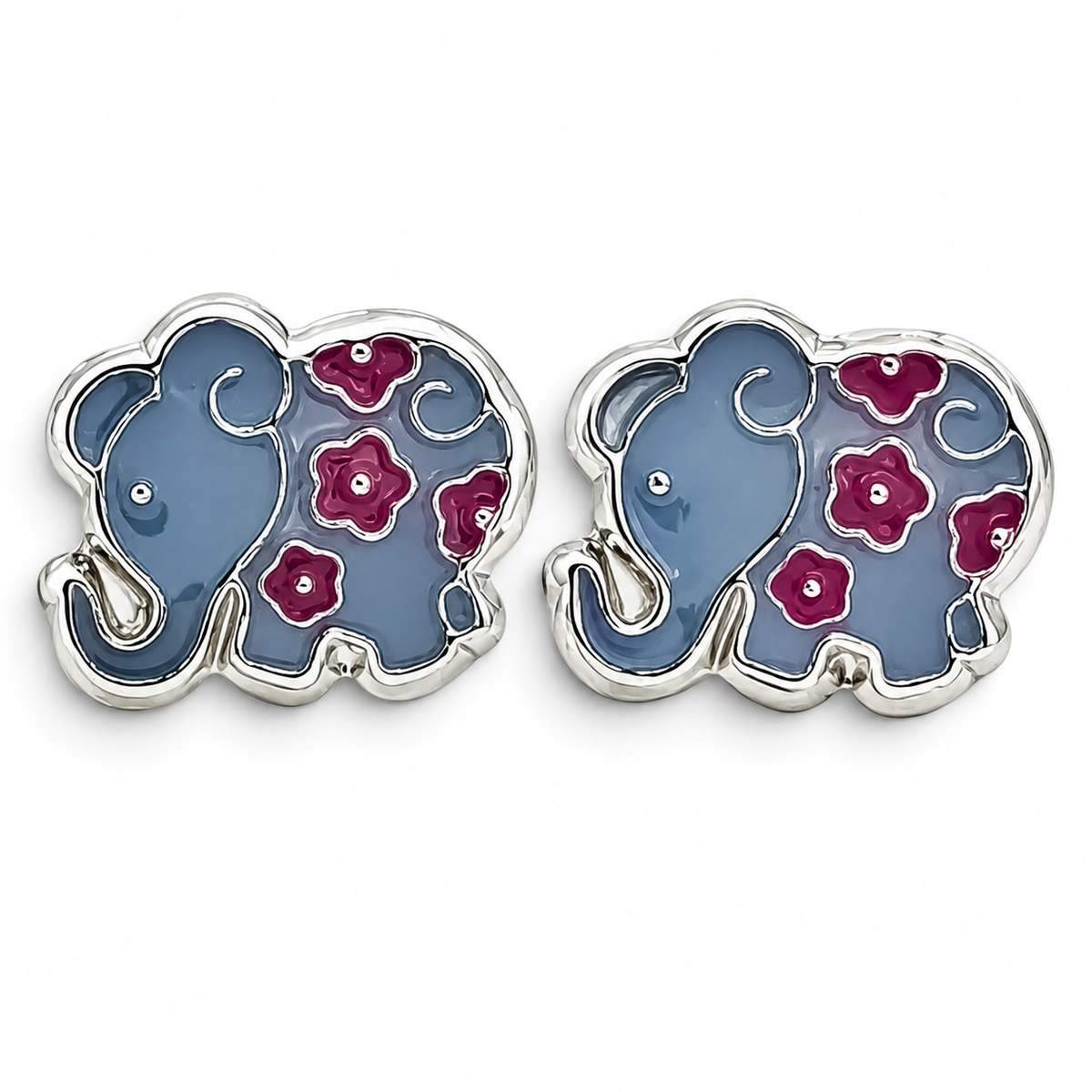 Broquel Elefante Morado Plata Ley 925