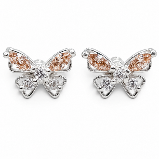 Broquel Mariposa Champagne Plata Ley 925