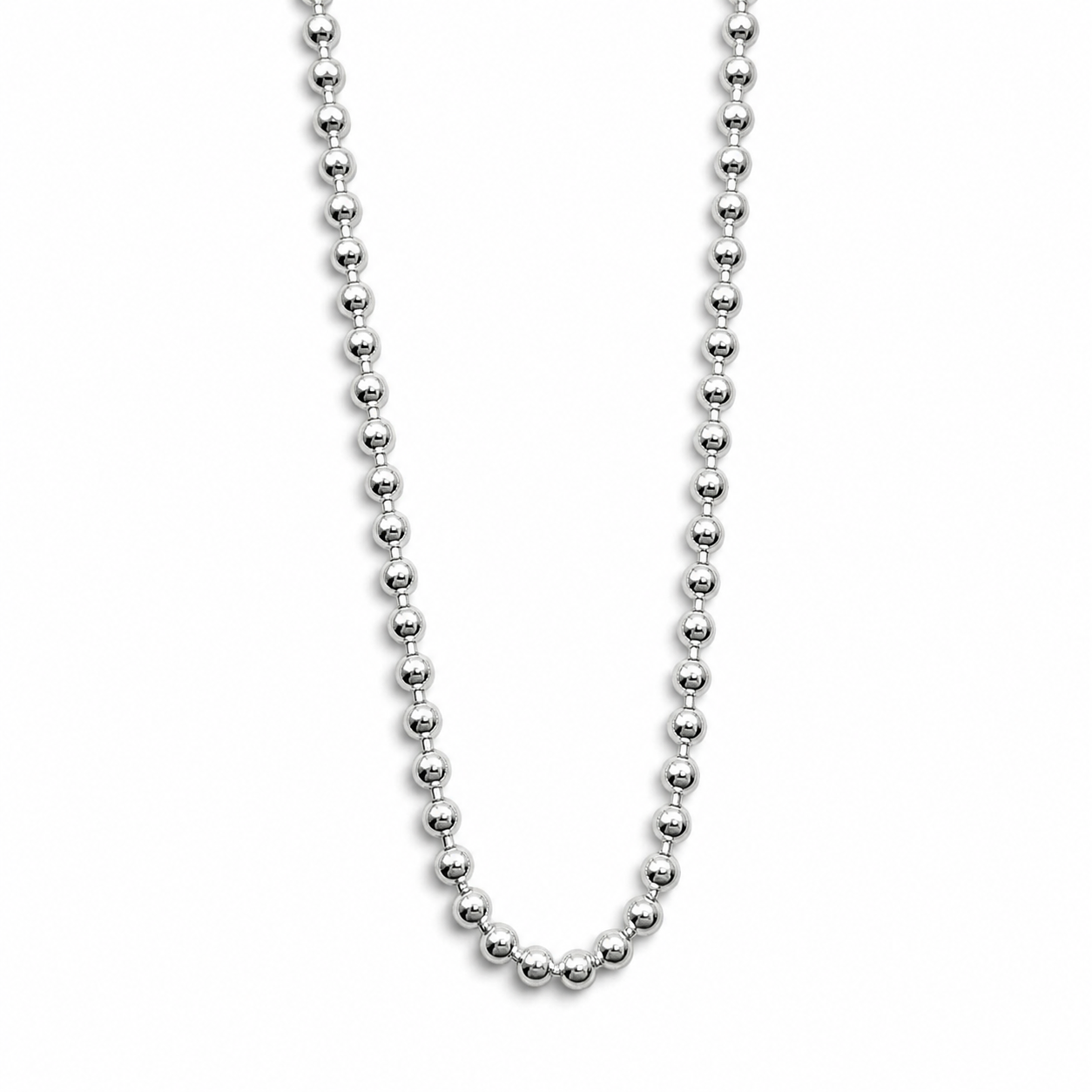 Cadena Bolitas 2mm Plata Ley 925