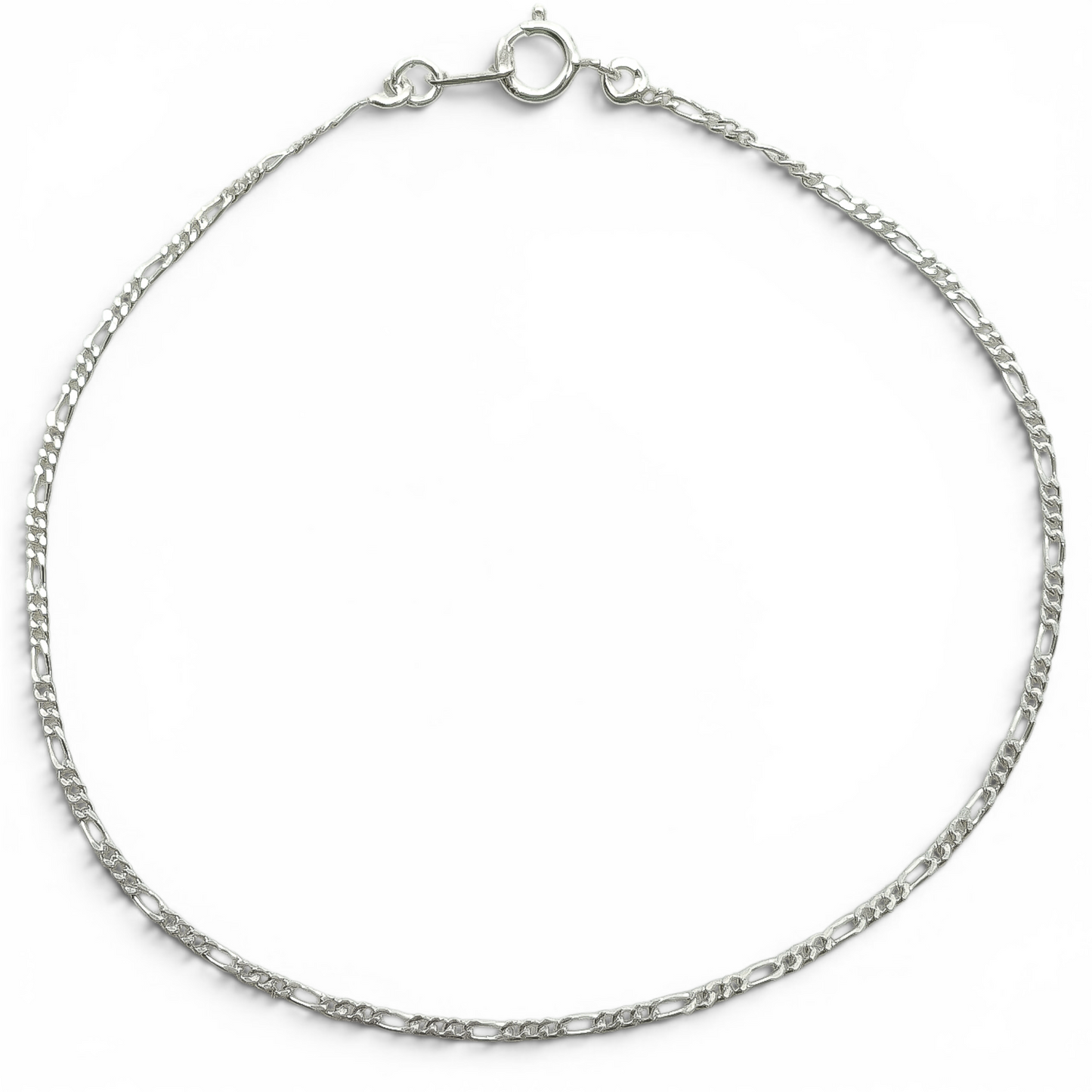 Pulso Figaro Liso 1mm Plata Ley 925