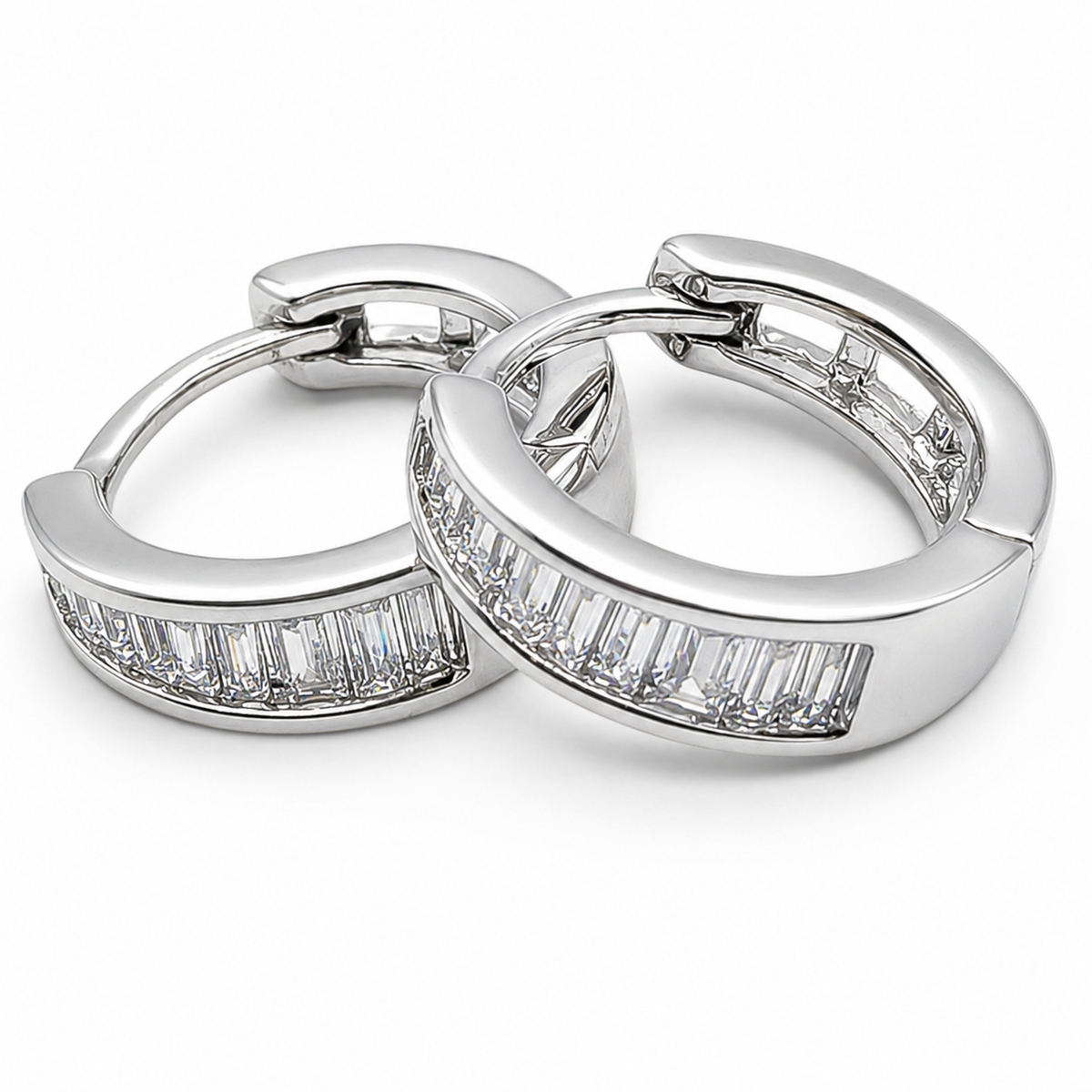 Hugguies Zirconia Blanca Plata Ley 925