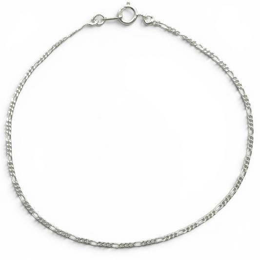 Pulso Figaro Liso 1mm Plata Ley 925