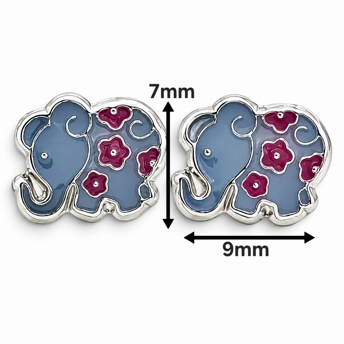 Broquel Elefante Morado Plata Ley 925