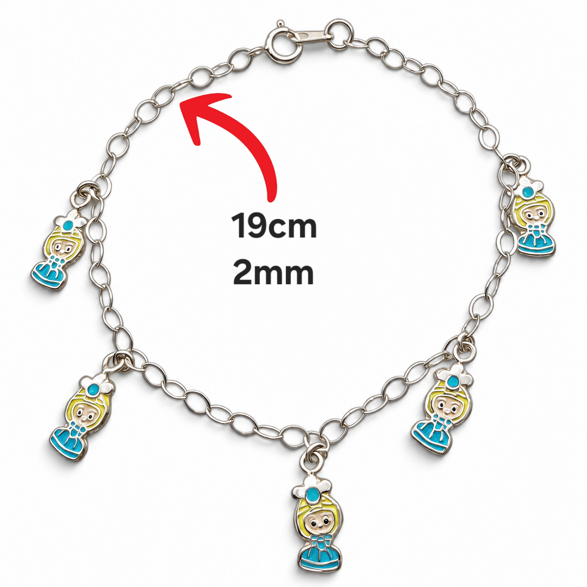 Pulsera Princesa Plata Ley 925