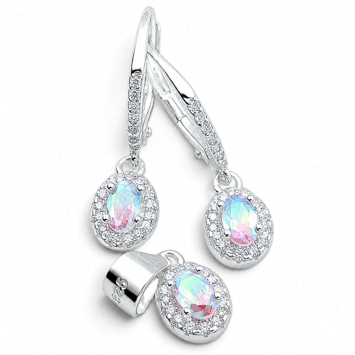 Set Zirconia Tornazol Plata Ley 925