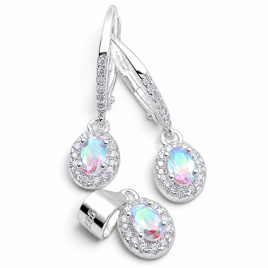 Set Zirconia Tornazol Plata Ley 925
