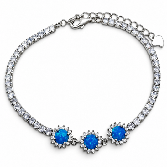 Pulsera Opalo Zirconia Plata Ley 925