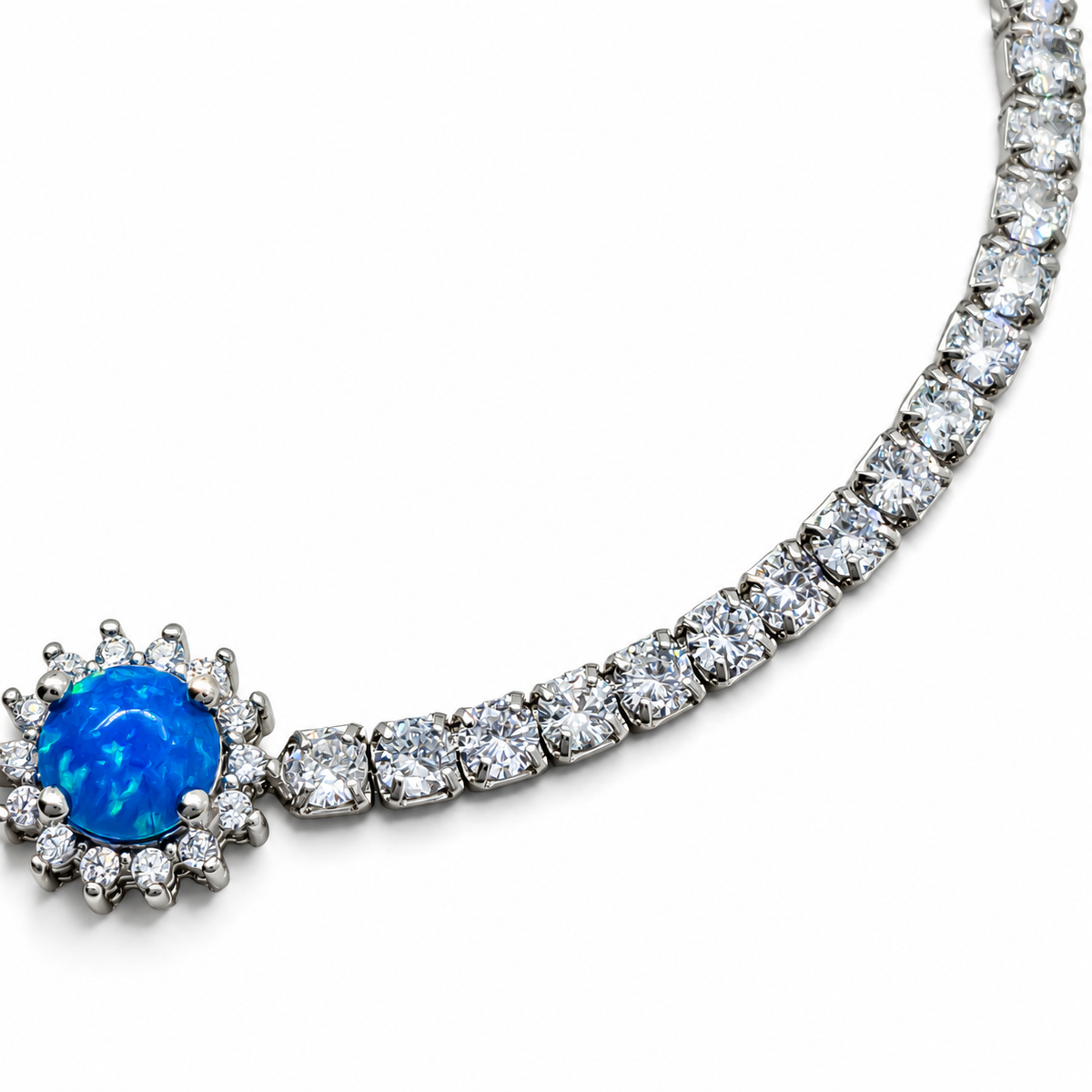 Pulsera Opalo Zirconia Plata Ley 925