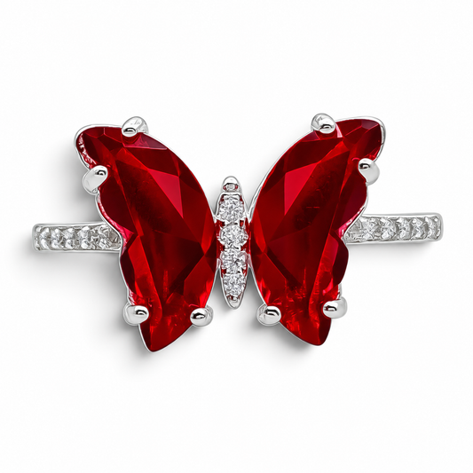Anillo Mariposa Zirconia Plata Ley 925