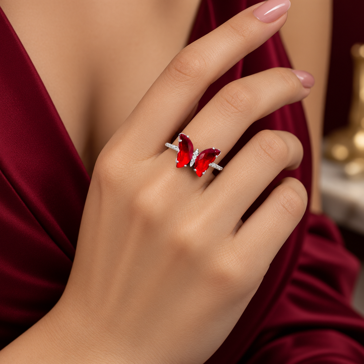 Anillo Mariposa Zirconia Plata Ley 925