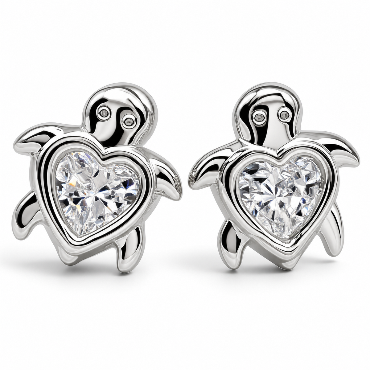 Broquel Tortuga Blanca Plata Ley 925