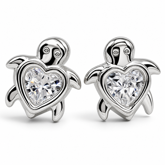 Broquel Tortuga Blanca Plata Ley 925
