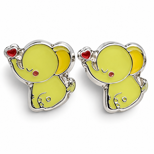 Broquel Elefante Amarillo Plata Ley 925