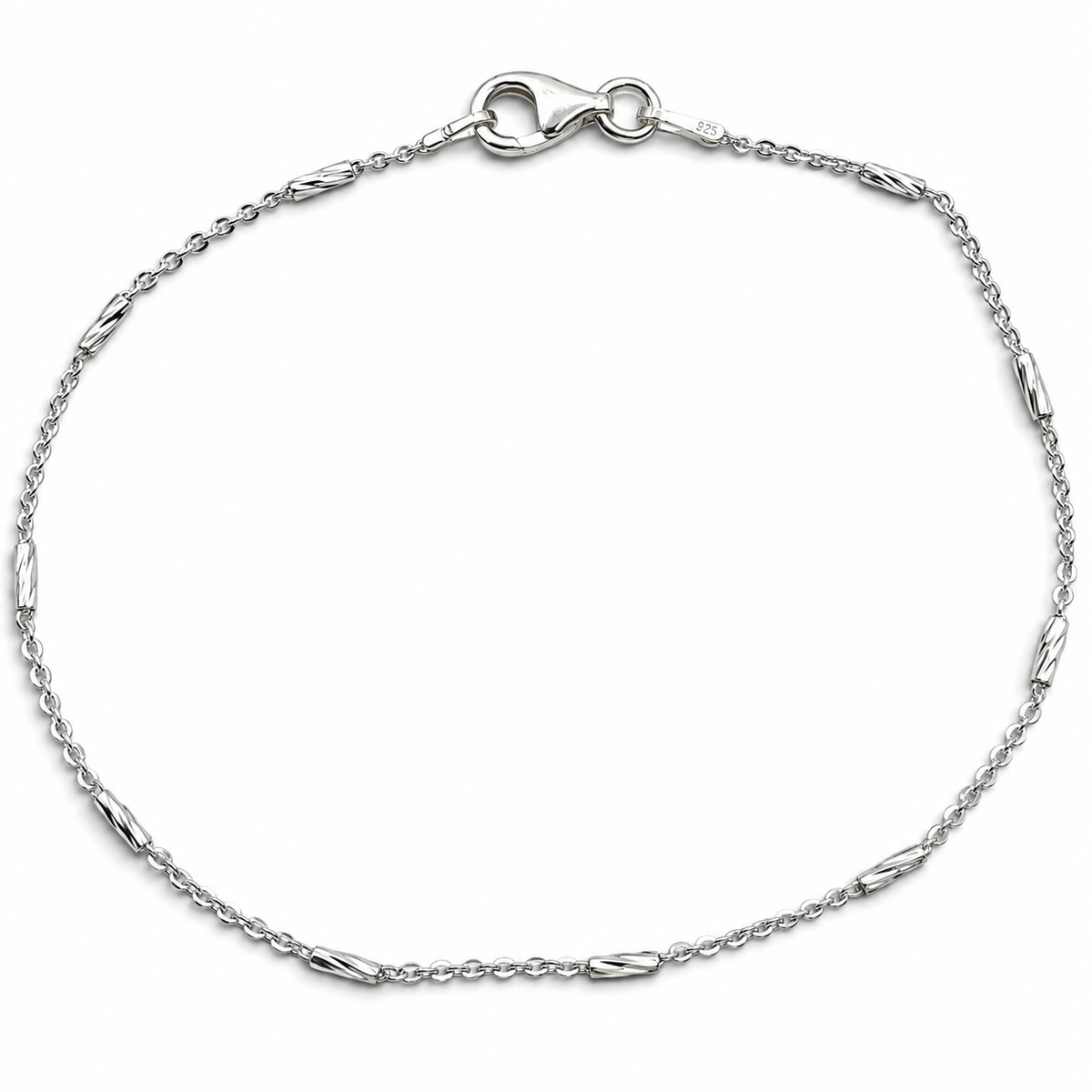 Pulsera Tubo Diamantada Plata Ley 925